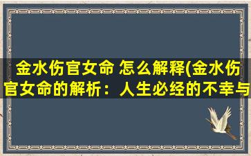 金水伤官女命 怎么解释(金水伤官女命的解析：人生必经的不幸与奋斗！)